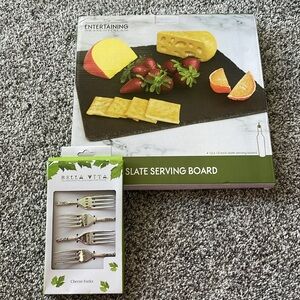 Slate Serving Board Set 12X12 by Entertaining Essentials NEW